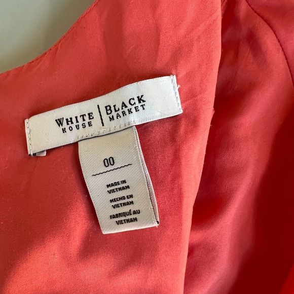 White House Black Market Orange/Salmon 100% Cotton Dress - Picture 7 of 11